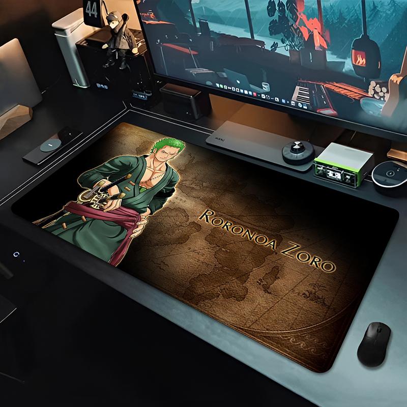 Популярный коврик для мыши из аниме One Piece Зоро XXL Игровой коврик для клавиатуры для киберспортивных игроков Офисный коврик для мыши компьютера Резиновый расширенный коврик для стола