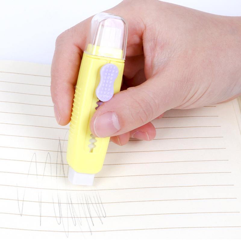 Творческий двухтактный ластик с мягкой кистью, карандашом, резиной для детских канцелярских принадлежностей