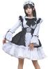 Maid Clothes Cosplay Long Sleeve Maid Dress Black Above the Knee Gothic Lolita Black [Lady Lazy] (L)