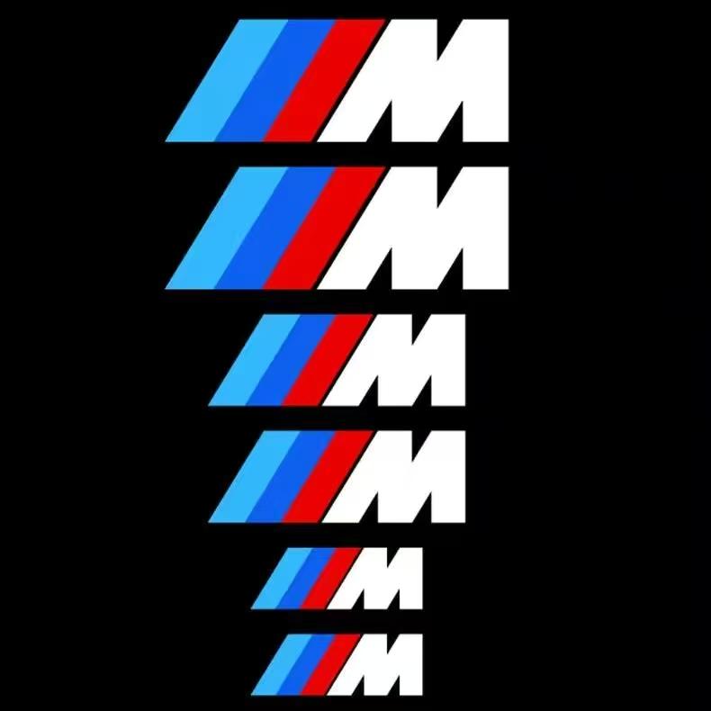 6 шт. для наклейки на суппорт BMW M, высокотемпературная наклейка для модификации тормозов BMW, наклейка на автомобиль BMW M с тремя полосками. Стекло окна.