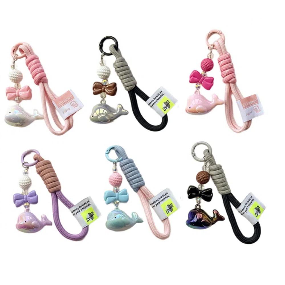 Акриловые подвески-брелоки в виде дельфинов, мультяшные плетеные подвески из веревки, модный брелок в виде кита, игрушки