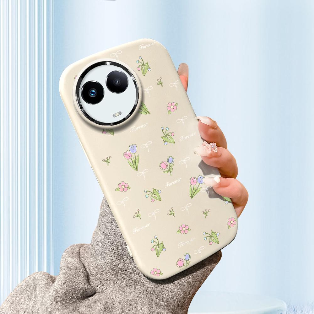 Solid Color Silver Edge Lens Fatty Casing Soft TPU Liquid Silicone Cover Shockproof Phone Case for OPPO Reno Realme OnePlus