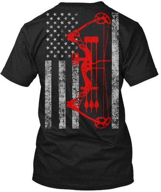 Archery Bow Hunting Flag T shirt Made in the USA Size S to 5XL