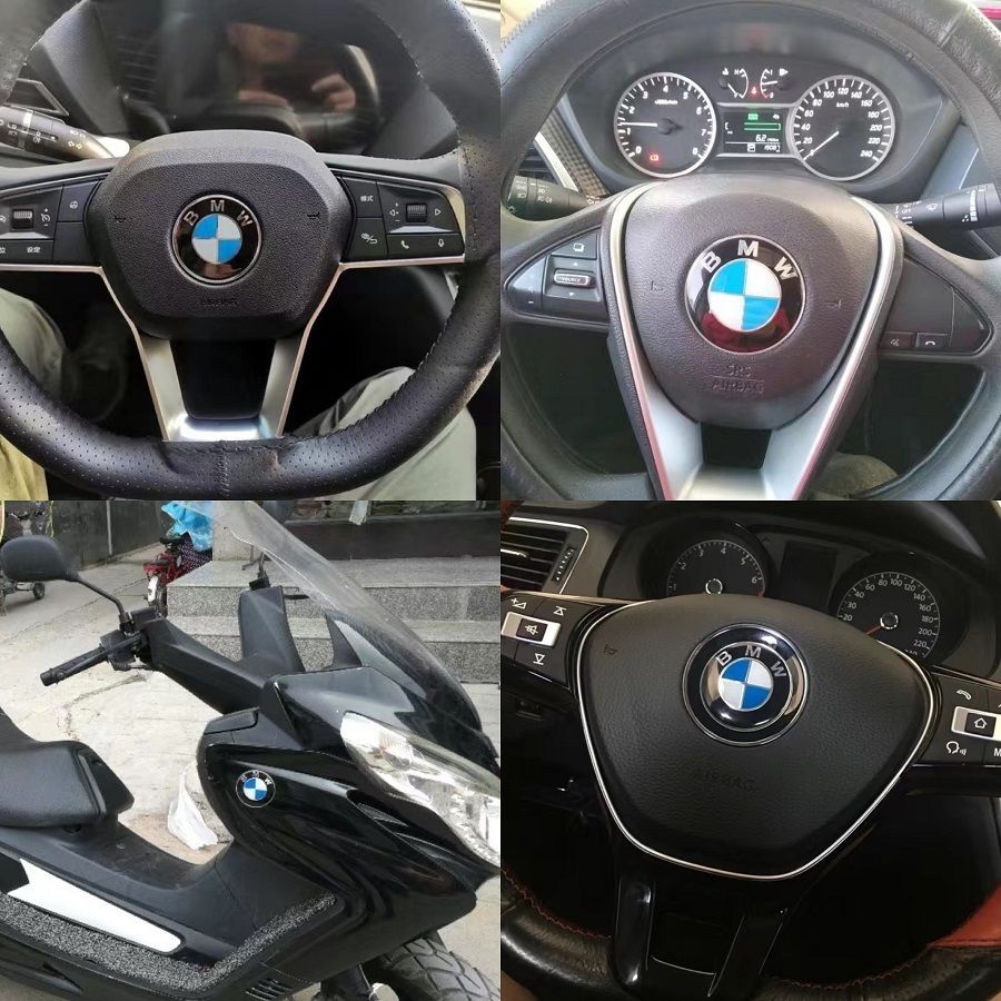 IQJD2 Car Steering Wheel Stickers Motorcycle Body Hub Decorative Sticker For BMW M Power Performance For BMW 50th Auto Car Accessory