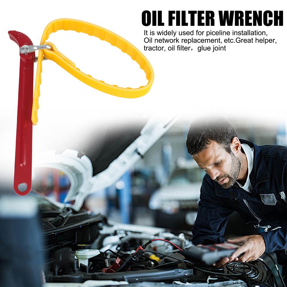 Chain Oil Filter Oil Filter Wrench Adjustable Strap Opener Belt Wrench Oil Filter Puller Strap Spanner