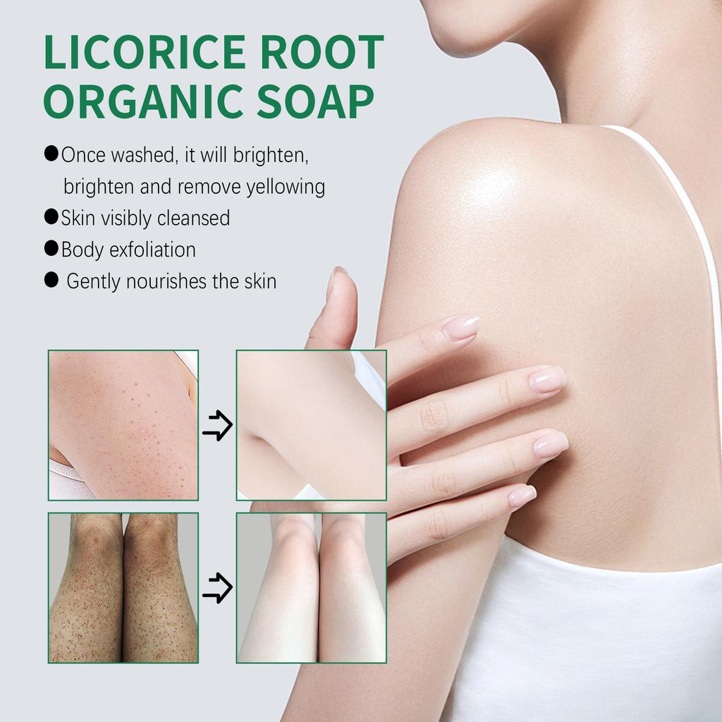 EELHOE Licorice Root Cleaning Soap Deep Cleansing Soap Bath Soap Whitening Soap Hydrating Cleaning Get Rid of Blackheads