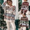 European & American Christmas Theme Jacquard Sweater - Women's Loose Fit, Round Neck, Long-Sleeve, Five Colors (2022)