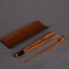 3/4/5Pcs Bamboo Carbonized Teaware Set Tea Tray Teaspoon Tea Clip Needle Exquisite Tea Making Tool Accessories Spoon Tongs
