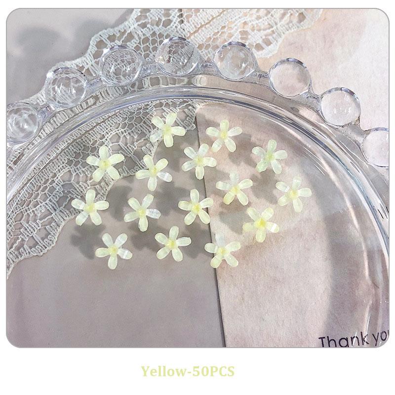 50 шт. Цветы Шармы для дизайна ногтей Смола Шармы для ногтей Украшение 3D Желейные наклейки с цветами Летние аксессуары для маникюра Салонный товар Сделай сам