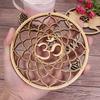 Cut Home Wall Decor Slice Wood Base Flower of Life Shape Wooden Wall Sign Flower Of Life Energy Mat