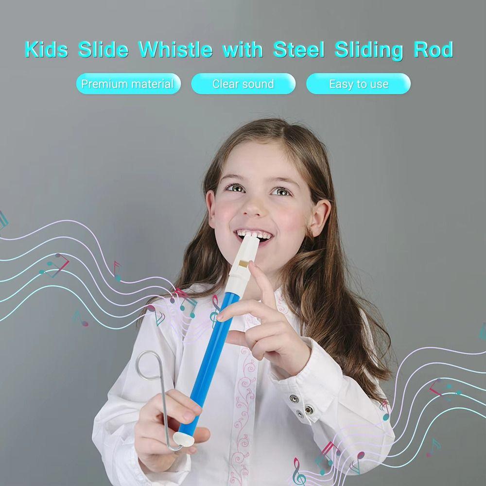 Funny Blowing Flute with Steel Sliding Rod Sliding Flute Slide Whistle Toy  Kid Children Baby