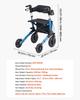 Rollator Walker with Seat for Seniors, Ultra Compact 3-Fold Rolling Walker, Lightweight Aluminum Mobility Walking Aid with PU Solid Wheels, Adjustable