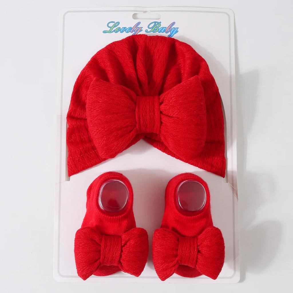 1 комплект милых носков-бини для малышей, мальчиков и девочек, простые однотонные носки-тюрбаны для новорожденных, реквизит для фотосъемки новорожденных