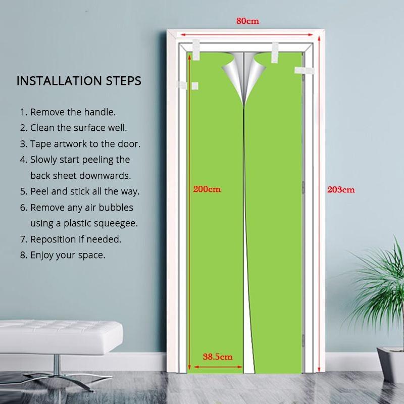 2 шт. самоклеящаяся водонепроницаемая дверная паста, настенная паста с морским пейзажем, волнами, пляжем, природным пейзажем, для внутреннего и наружного декора стен и дверей шкафа