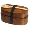 YFWOOD Magewappa Bento Box, 1000ml, with Spork, Convenient Storage, Two-Tiered Nested Bento Box, Made of Natural Cedar Wood with Genuine Lacquer
