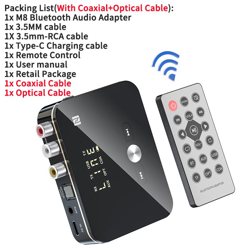 NFC Bluetooth 5,0 аудиоадаптер 3,5 мм AUX RCA беспроводной приемник-передатчик оптический/коаксиальный музыкальный адаптер для ТВ ПК автомобильный динамик