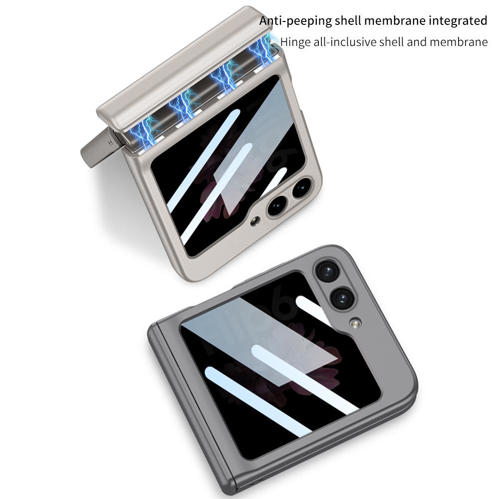 Применимо к чехлу для мобильного телефона Samsung Z flip1, чехол с магнитной петлей, встроенная пленка, противошпионское стекло, защитный чехол flip1 от падений