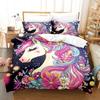 Unicorn Duvet Cover Floral Bed Sheets Set Digital Print Twin Size Comforter Bedding Sets Home Decor Gift for Girls Bed Linen Set