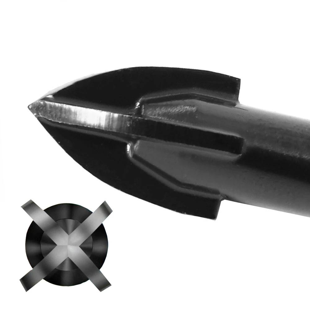 Набор сверл по стеклу и бетону, крестообразный шестигранник, набор керамических сверл из цементированного карбида, универсальный инструмент для сверления отверстий для стен