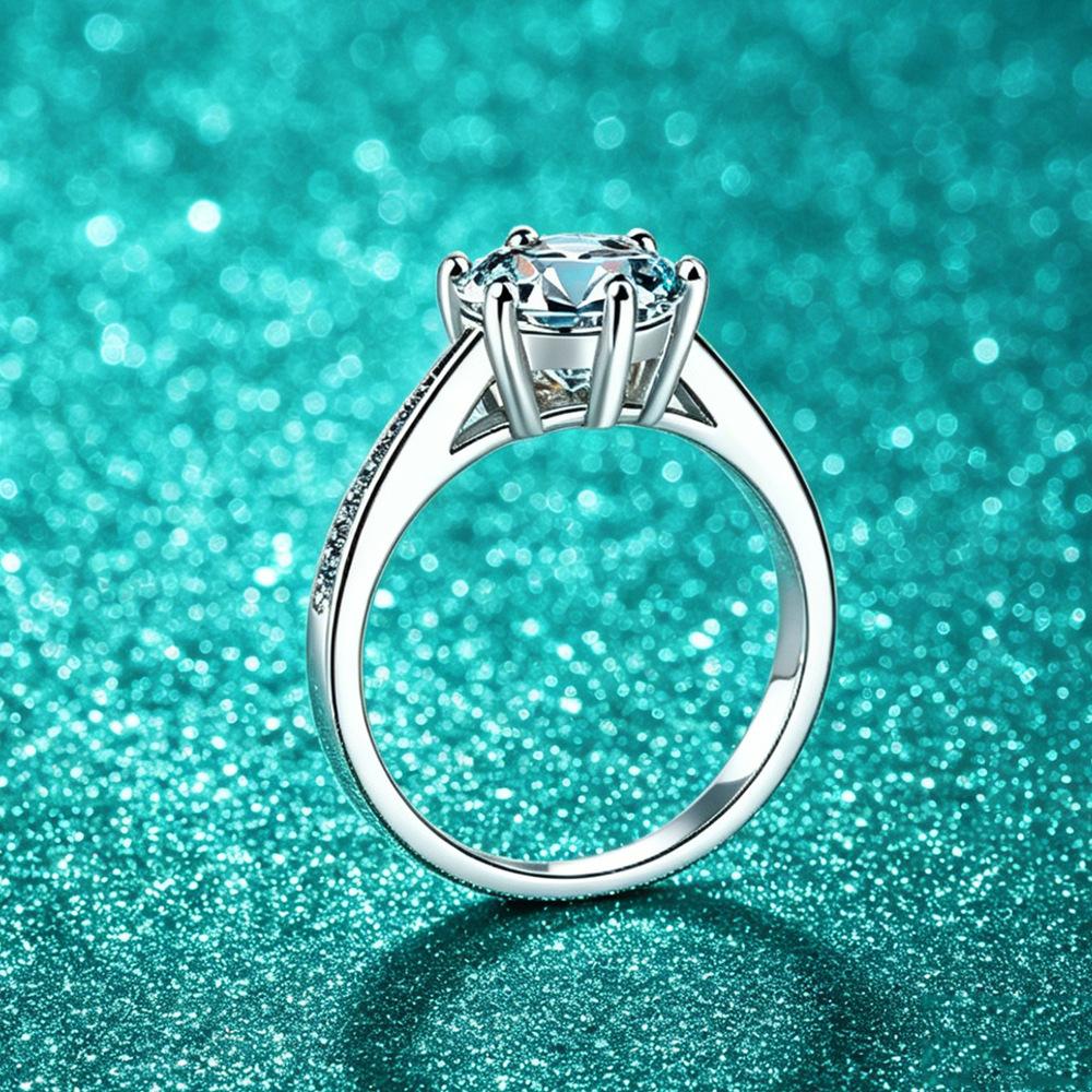 925 Sterling Silver 0.5-2ct D VVS1 Moissanite Ring Classics for Women Wedding Jewelry Engagement Imitation Diamond Fashion Gifts