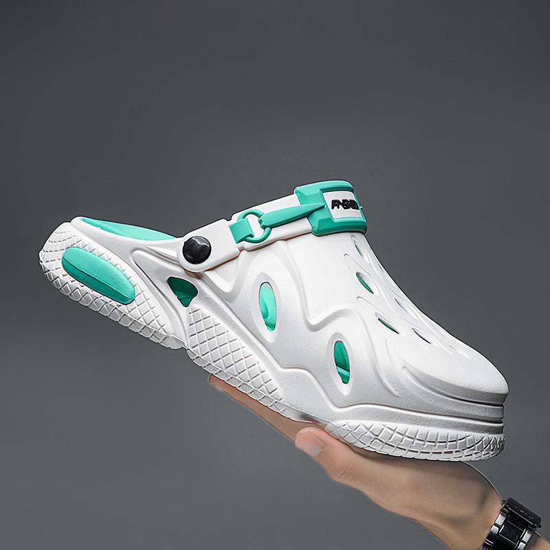 Летние пляжные мужские сандалии Дышащие мужские повседневные туфли Обувь с отверстиями Легкие клоги Дом Сад Улица Мужские плоские шлепанцы Большой размер 38-47