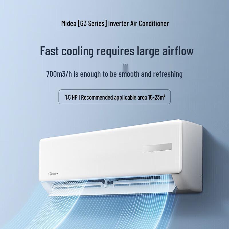 Midea Настенный кондиционер серии G, большой, 1 л.с., инверторный, с вилкой CN (адаптер в комплекте)