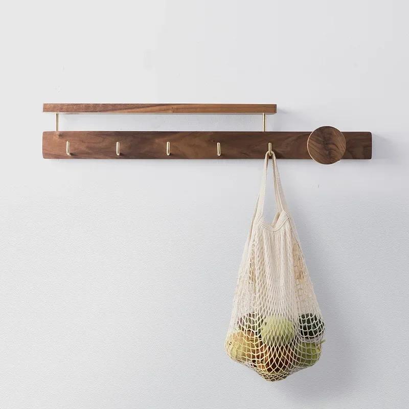 Деревянная вешалка для одежды в гостиной, крючок для настенной вешалки для одежды в винтажном стиле, роскошная офисная мебель для дома