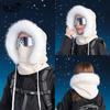 Winter Mask, Scarf, Integrated Hat, Velvet, Thermal Ear Protection, Pullover Hat, Women's Outdoor Windproof Face Cover