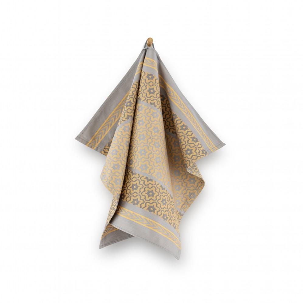 Zwoltex Marsala Gold Cotton Kitchen Towel Black 240G 50X70Cm