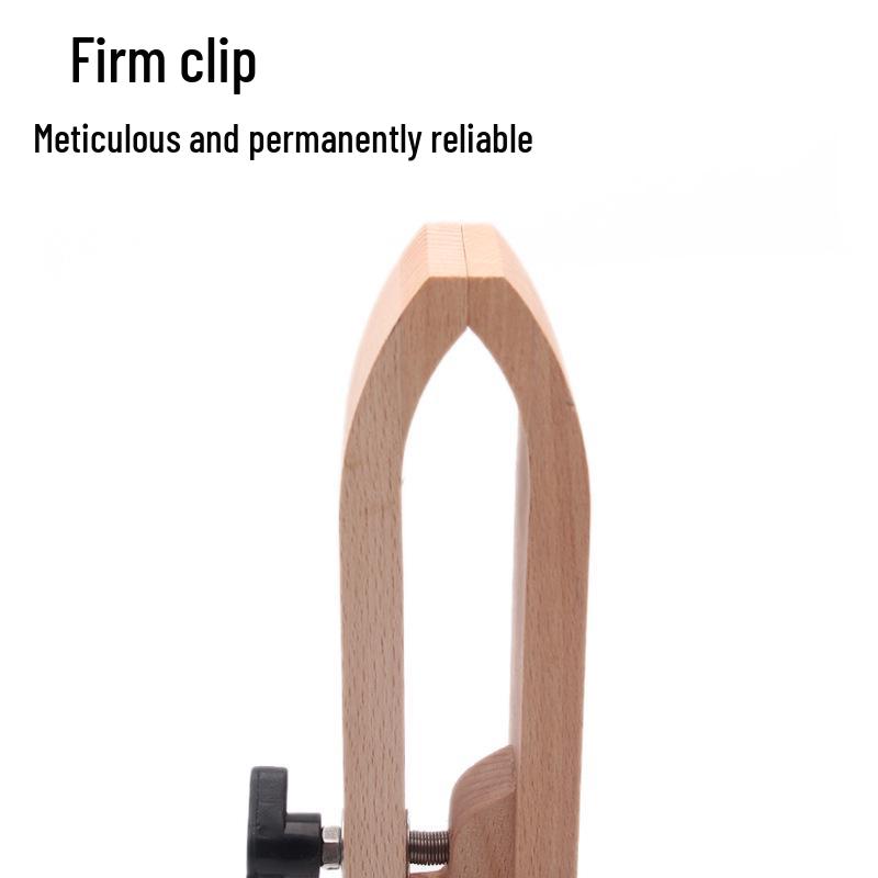 Adjustable Foldable Leather Sewing Stand with Hand-Stitched Wooden Clip