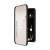 Stylish Rectangle Mirror Cabinet, Recessed Medicine Cabinet, Metal Framed, Adjustable Shelves, Storage for Bathroom, Living Room and Bedroom, Black
