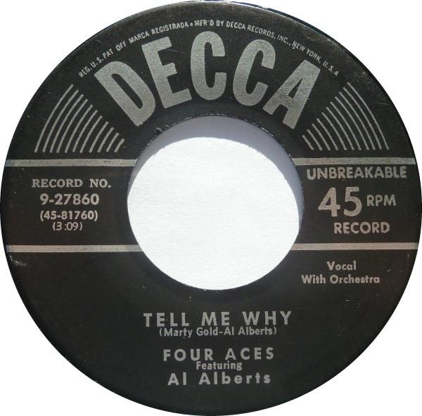 7-дюймовая пластинка FOUR ACES, AL ALBERTS - Tell Me Why / A Garden In The Rain 927860 Decca 1951 US Pop Б/у