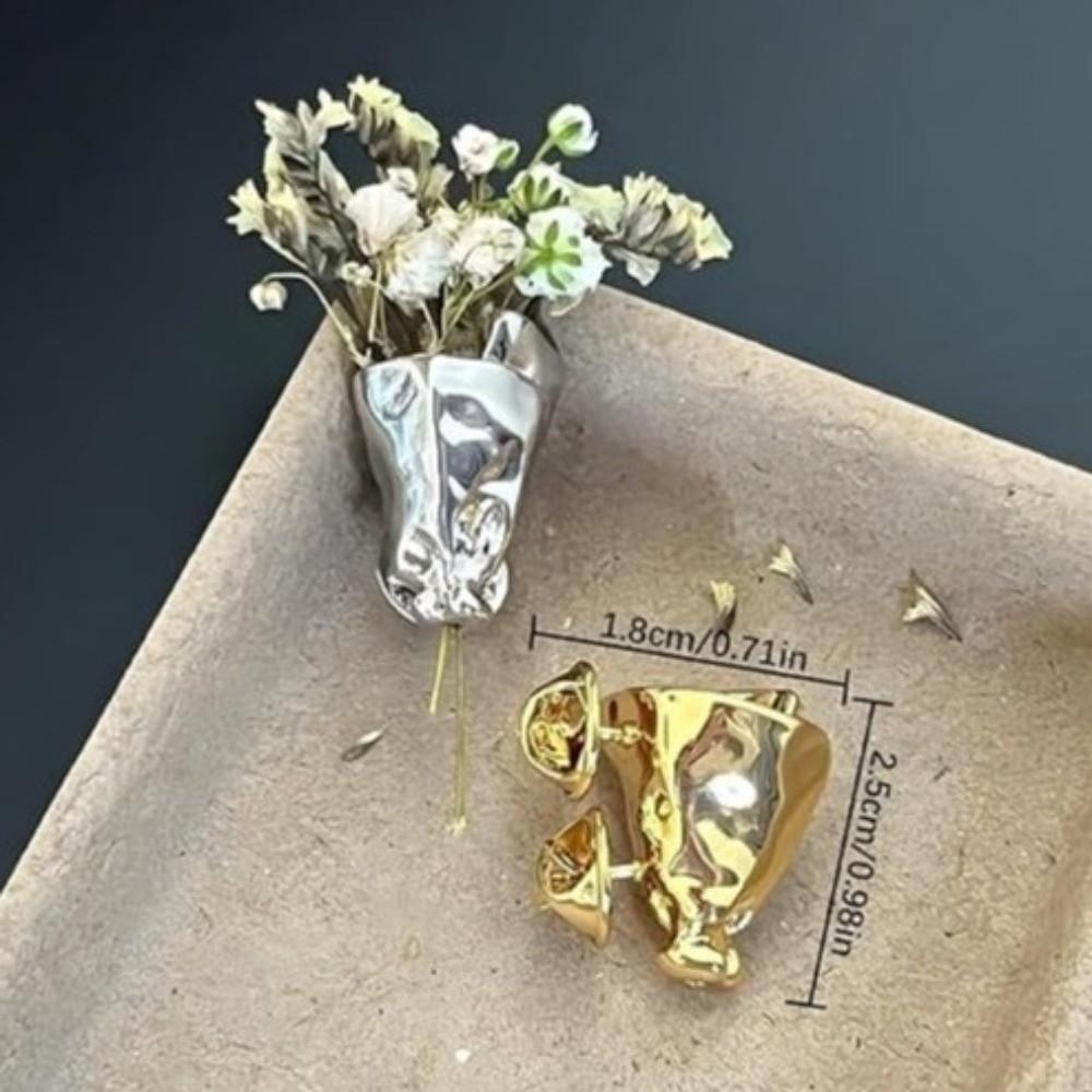 DIY Artful Flower Vase Brooch Wearable Wearable Flower Bouquet Clip New Minimalist Vase Brooch