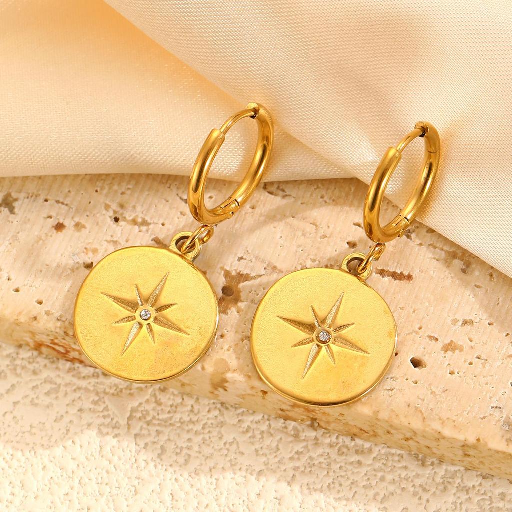 Изысканная Мода Универсальные Минималистичные Геометрические Серьги-Подвески Овальной Формы в Виде Сердца из Нержавеющей Стали для Женщин