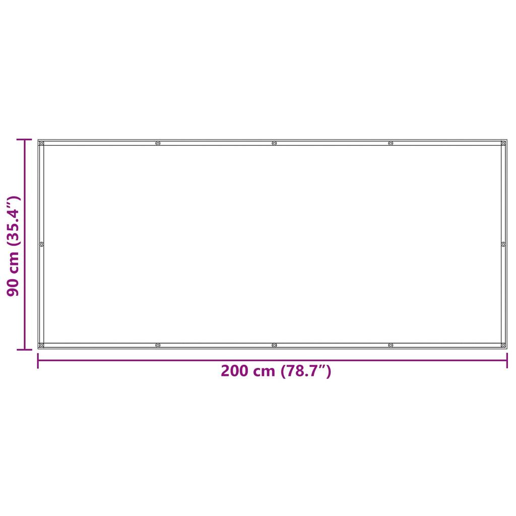 Balcony Privacy Screen Black 90 x 200 cm
