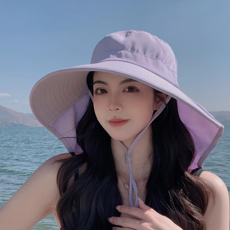 Summer Fashion Floppy Sun Hat With Ponytail Opening Uv Protection For Casual Outdoor Wear