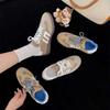 Soft Leather American Retro Soft-soled German Training Shoes Women's Summer Color Matching Flat-soled Forrest Gump Shoes Board Shoes Sports and