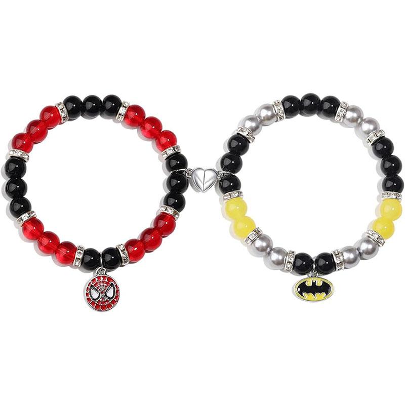 Spider Friendship Bracelets Matching Bracelets for Couple Best Friends Bff Magnet Heart Bracelets Goth Jewelry Gifts for Women