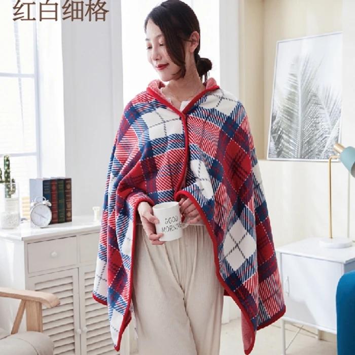 2024 Новое однотонное клетчатое флисовое одеяло-шаль, молочный флис, двухслойное композитное повседневное одеяло из овечьей шерсти