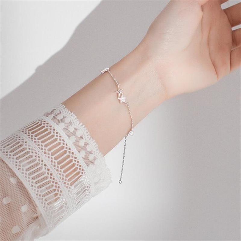 Новый темперамент мода изысканная морская звезда 925 стерлингового серебра ювелирные изделия личность вселенная звездные популярные браслеты Sb223