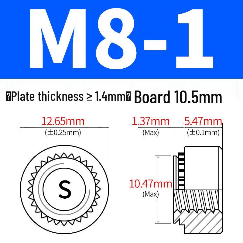 Оцинкованная листовая металлическая заклепочная гайка S-M2-M12