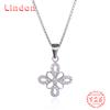 Линдон Стерлингового Серебра 925 Классическое Женское Ожерелье Кулон Циркон Модный Подарок