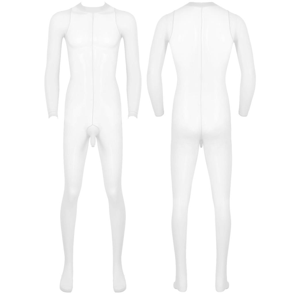 Men's Sheer Mesh Full Body Stockings Pantyhose Stretchy Footed Tights Leggings Bodysuit