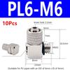 10Pcs Male Thread Air Tube Connector M3 M4 M5 M6 Pneumatic Pipe Connector Quick Fitting Fast Joint