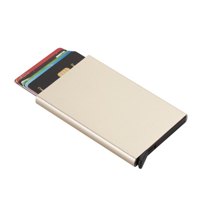 RFID Anti-theft Smart Wallet Thin ID Card Holder Unisex Automatically Solid Metal Bank Credit Card Holder Business Mini