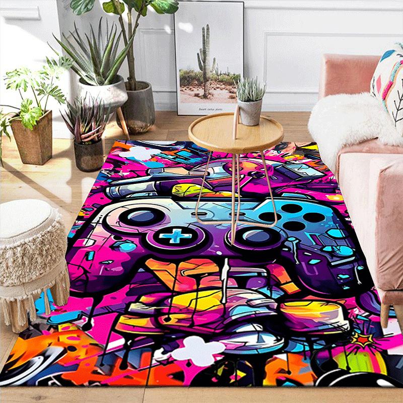 1pc Game controller Design Area Rug - Soft, Anti-Slip, and Durable Gaming Room Decor for Bedroom