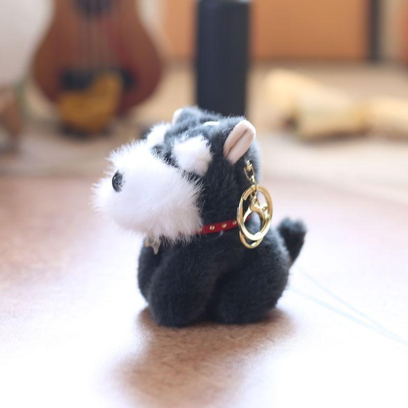 Schnauzer Dog Keychain Plush Doll Super Soft Pp Cotton Stuffed Toy Kids Decor
