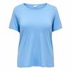 Women's T-shirt with Short Rolled-up Sleeves and Round Neck