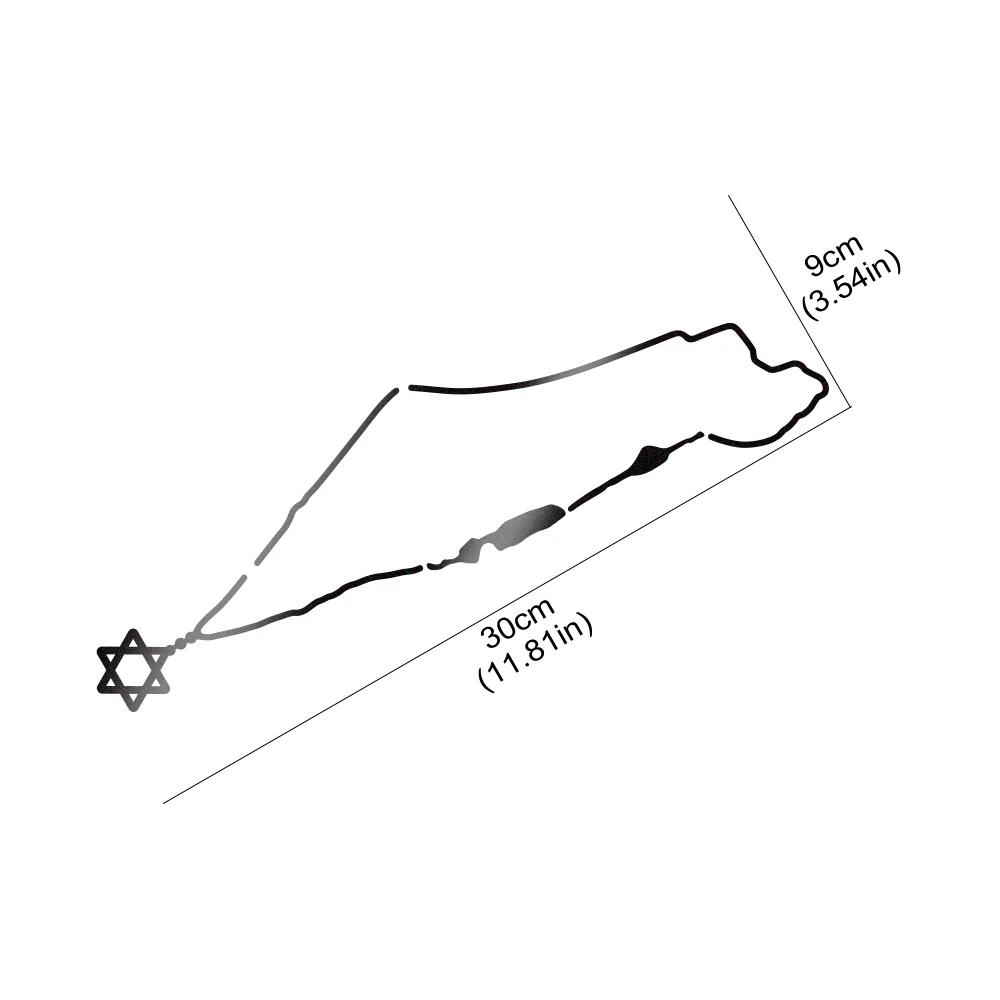 Car Stickers Creative Israel Map Reflective Decal Auto Body Window Front Windshield Decals Universal DIY Decoration Accessories