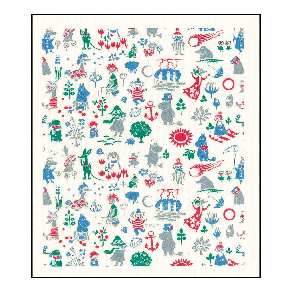 Eco Comfort House Губка Муми-тролль Скандинавский стиль E.oct Салфетки, Друзья, Синий,